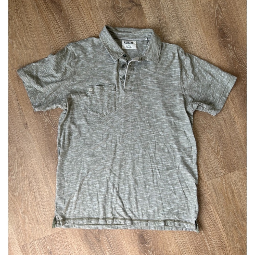 Linksoul Tempus Fugit Polo Men's M Sage Green Heathered Golf Shirt